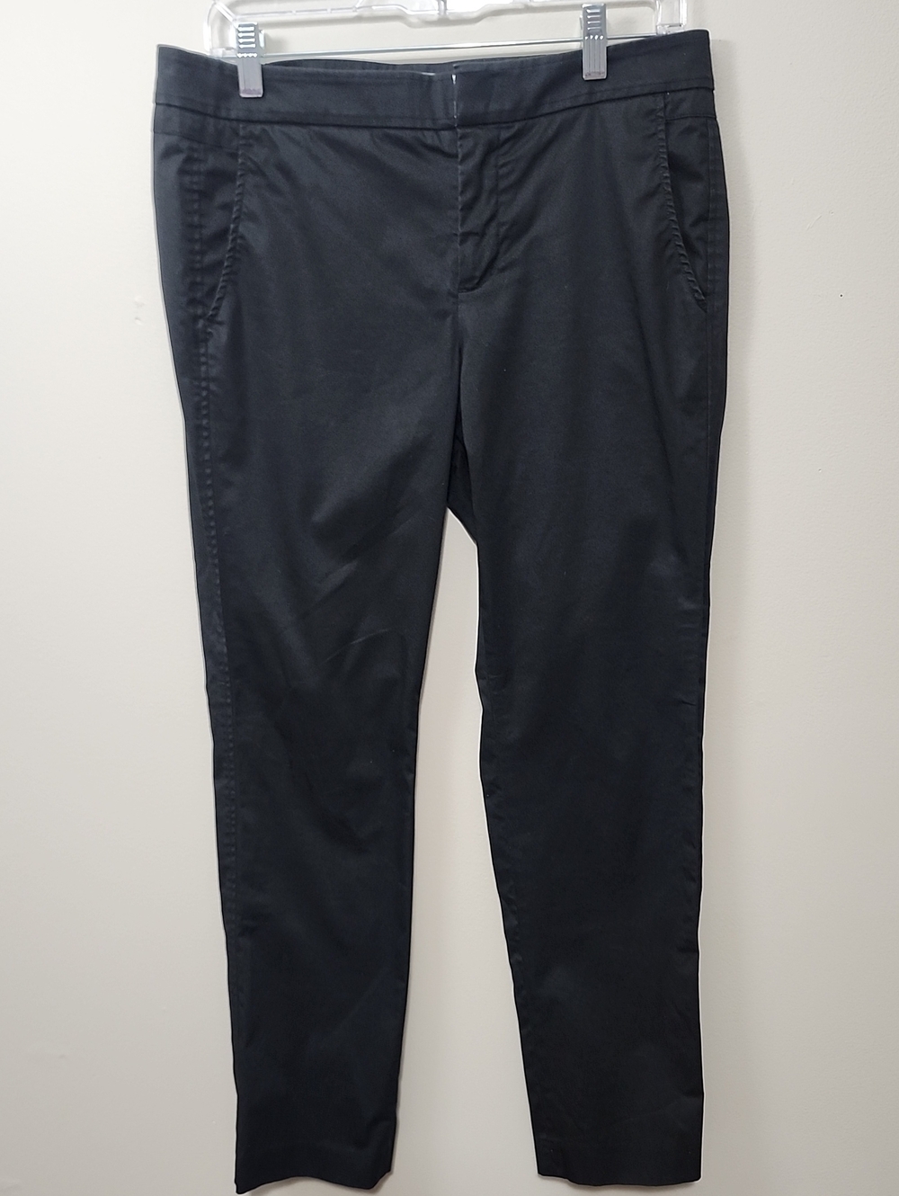 Vince Black Tailored Cropped Straight Leg Pants 8 Minimalist Neutral Business